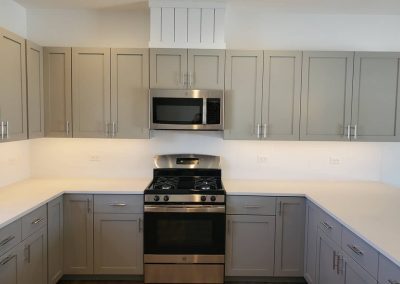 Custom Painted Cabinets Gray Paint View 1