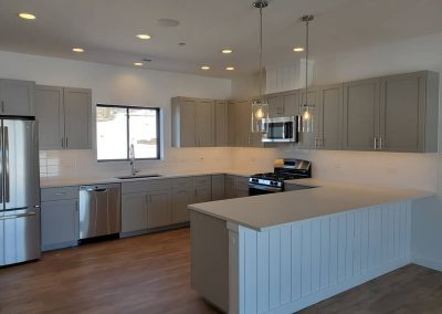 Custom Painted Cabinets Gray Paint View 2