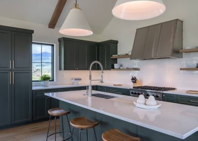 Custom Green and White Kitchen