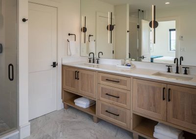 Custom Green and White Oak Vanity