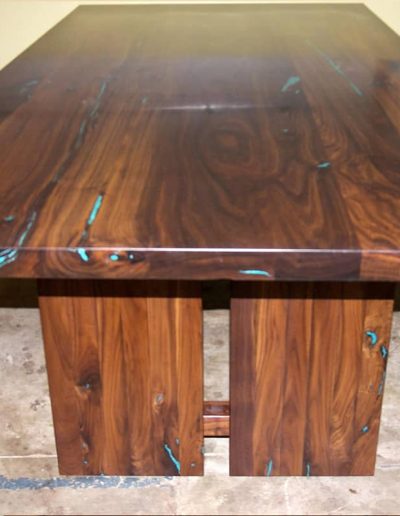 Turquoise Inlays - Walnut Table